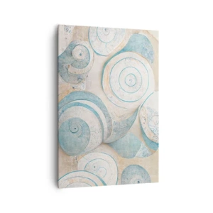 Impression sur toile - Image sur toile - Coquillages abstraits aux tons pastel - 70x100cm - Que cache la coque ? - Décoration murale moderne pour le salon et la chambre ARTTOR