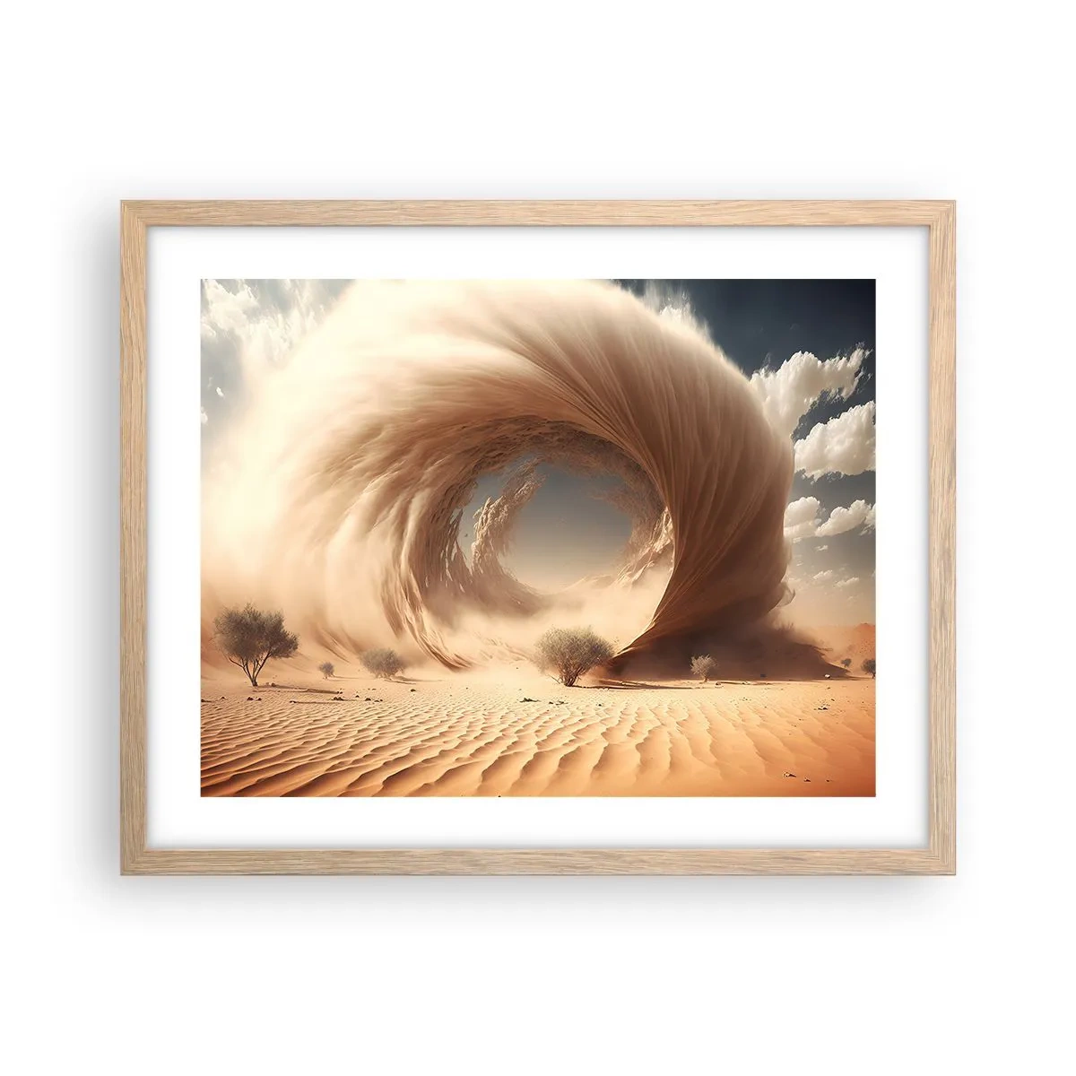 Affiche dans un chêne clair - Poster - Portail ouvert - 50x40 cm