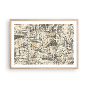 Affiche dans un chêne clair - Poster - Il attend d'être décodé - 70x50 cm