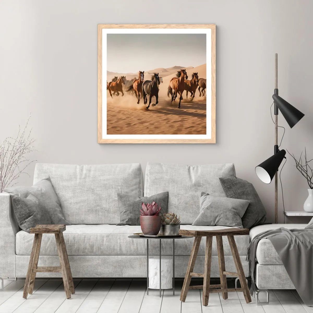 Affiche dans un chêne clair - Poster - Libre comme le vent - 60x60 cm