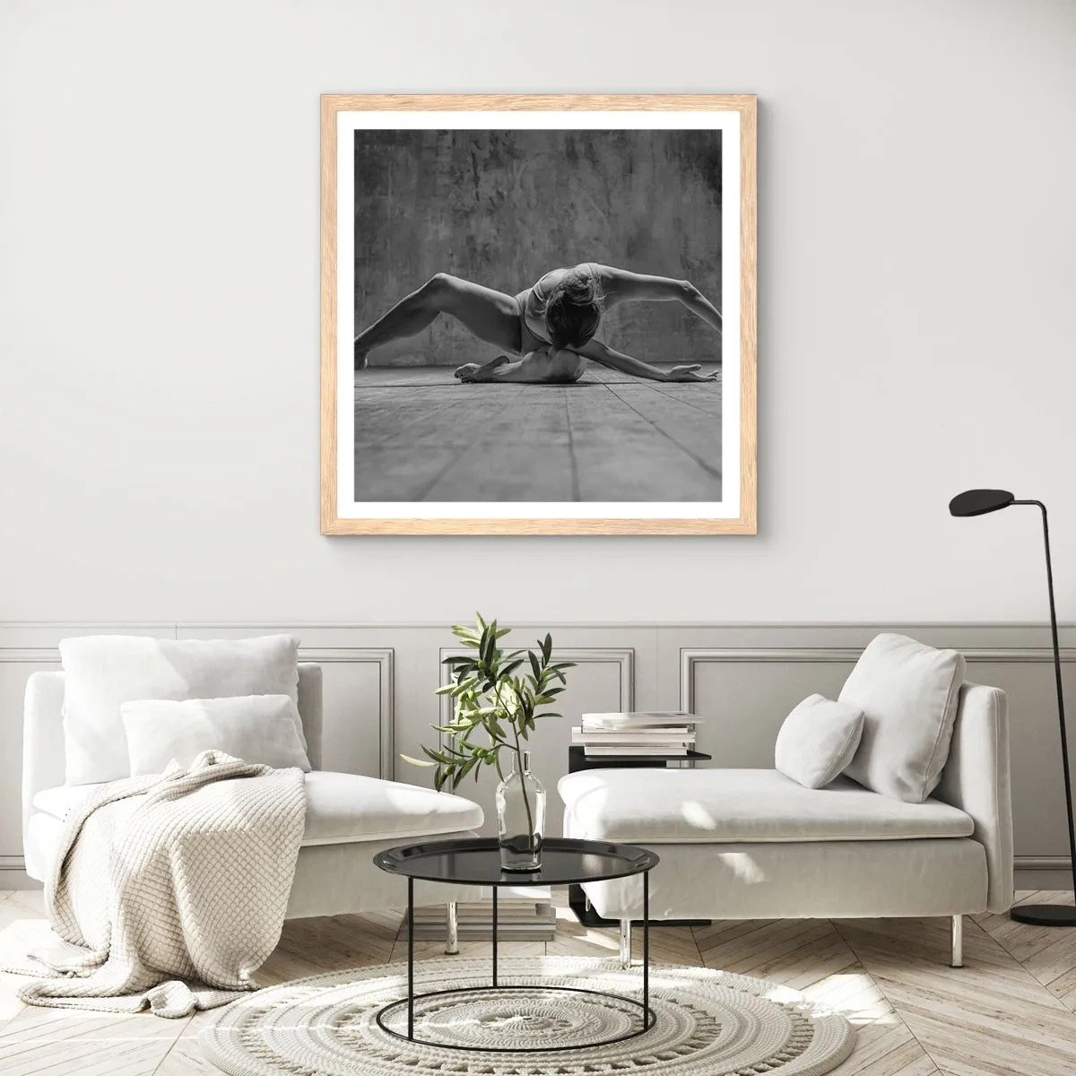 Affiche dans un chêne clair - Poster - Symétrie trouvée - 60x60 cm