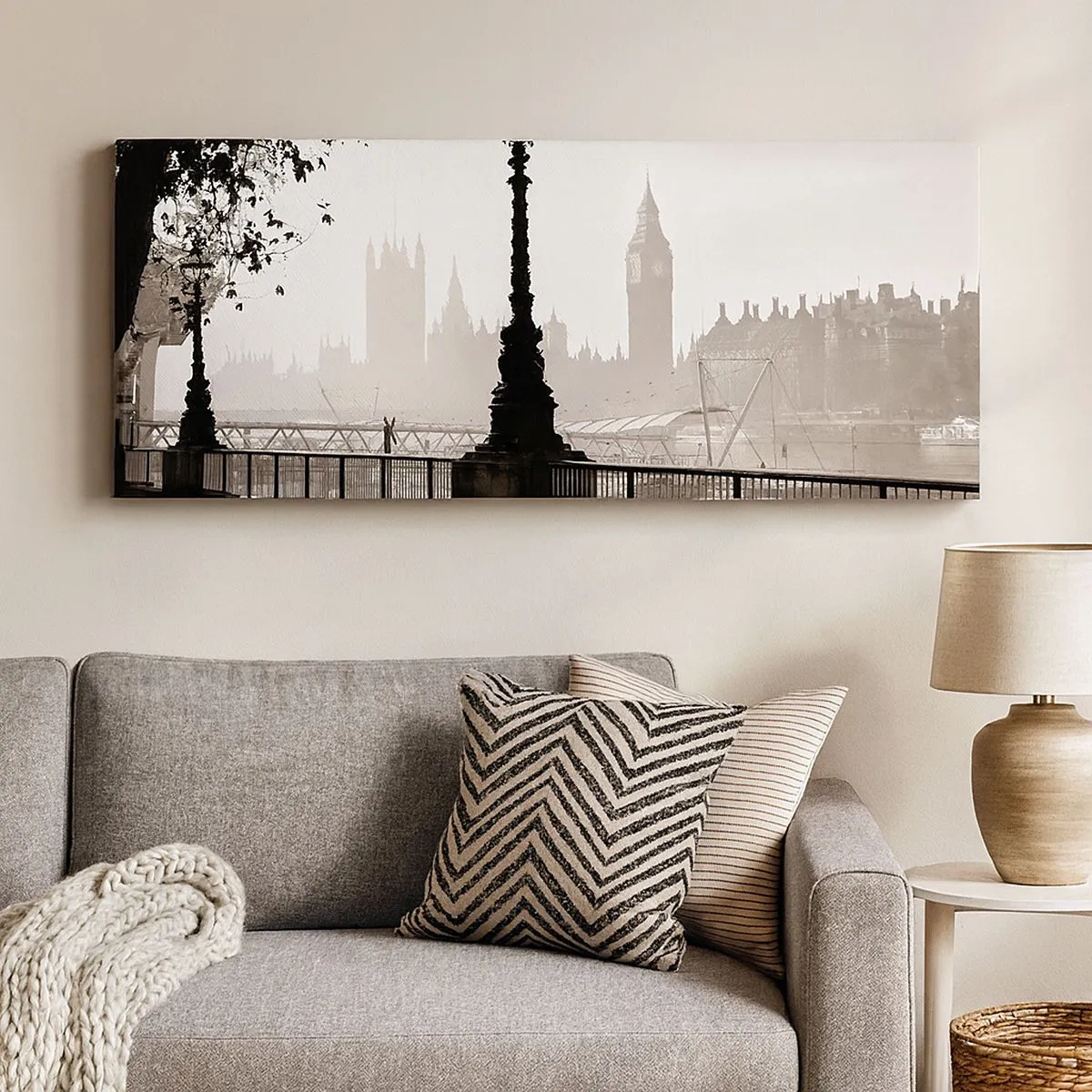 Impression sur toile - Image sur toile - Un matin londonien - 100x40 cm