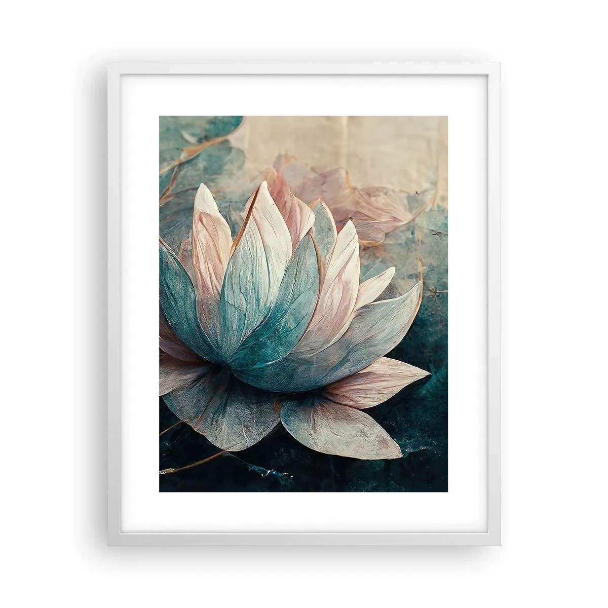 Affiche dans un cadre blanc - Poster - Les étoiles du lac - 40x50 cm