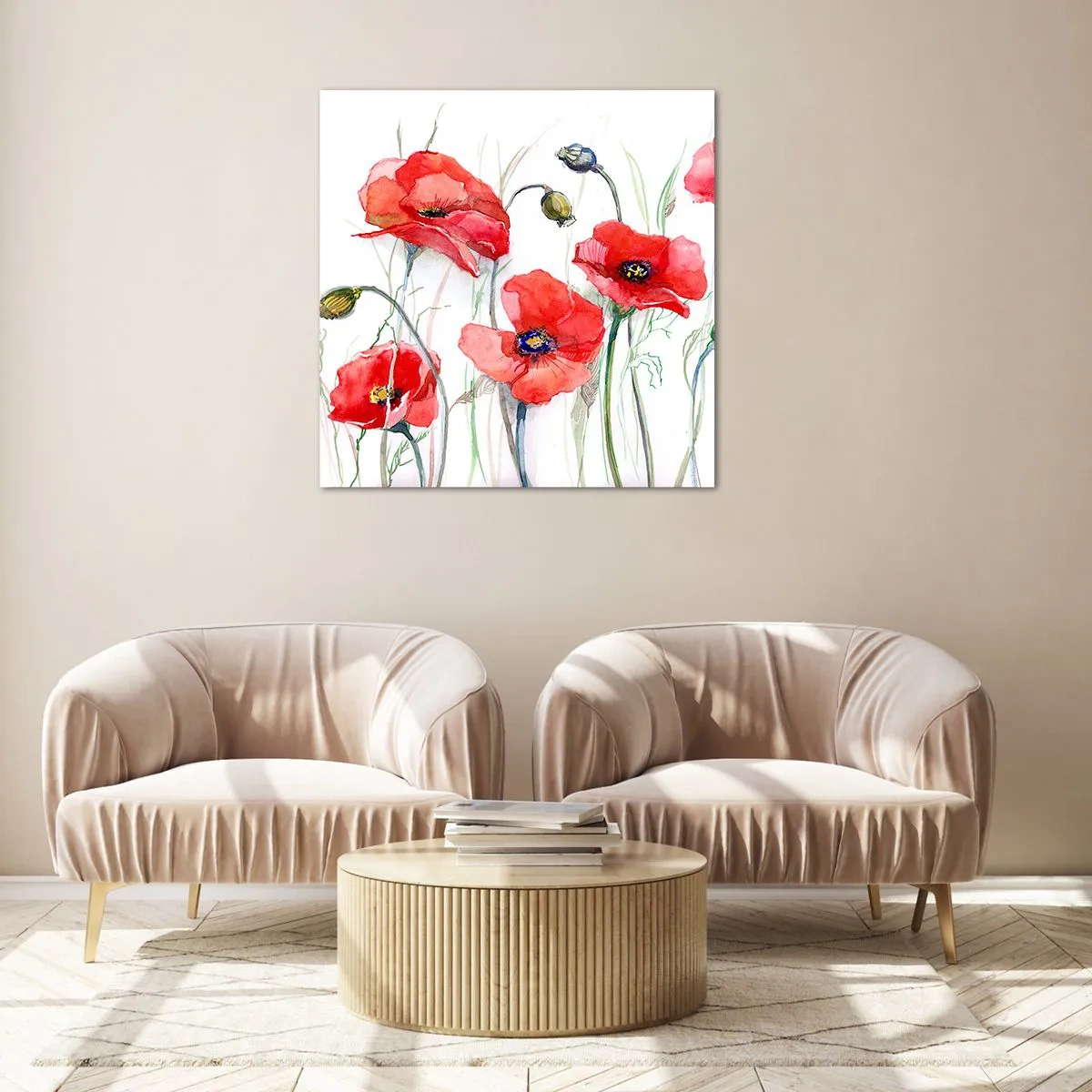 Impression sur verre - Image sur verre - Fleurs polonaises - 70x70 cm