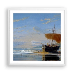 Affiche dans un cadre blanc - Poster - Eau, terre, air - 50x50 cm