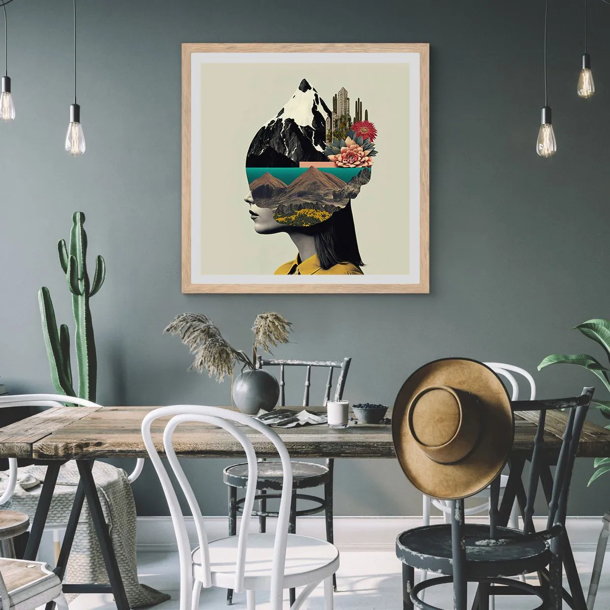 Affiche dans un chêne clair - Poster - La femme – toujours un mystère - 60x60 cm