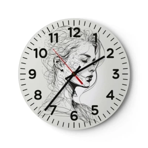 Horloge murale - Pendule murale - Portrait en pensée - 30x30 cm