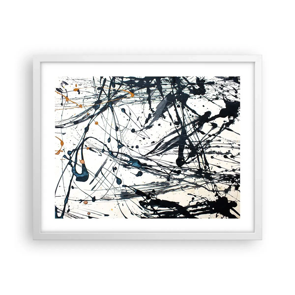 Affiche dans un cadre blanc - Poster - Abstraction expressionniste - 50x40 cm