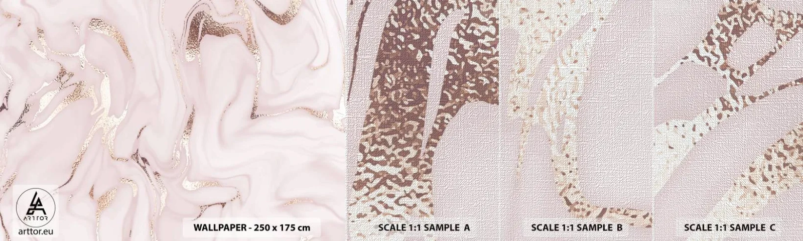 Échantillon de Papier Peint Premium Canvas - Dans un châle rose - Abstraction, Morceau, Art moderne - 100x30 cm