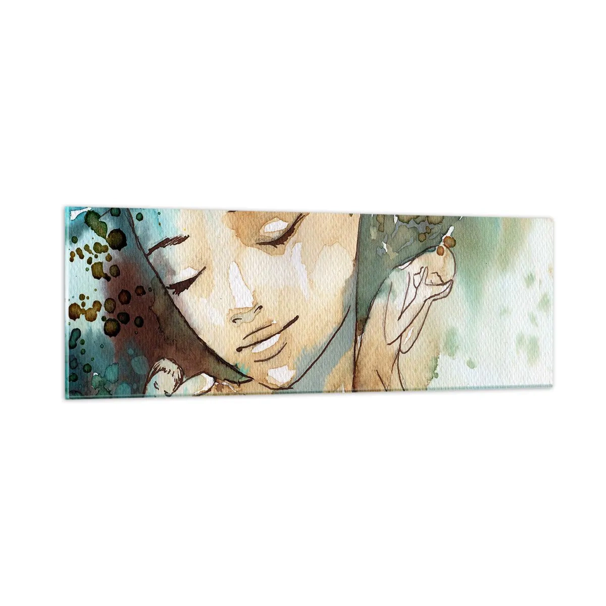 Impression sur verre - Image sur verre - Lady in blue - 90x30 cm