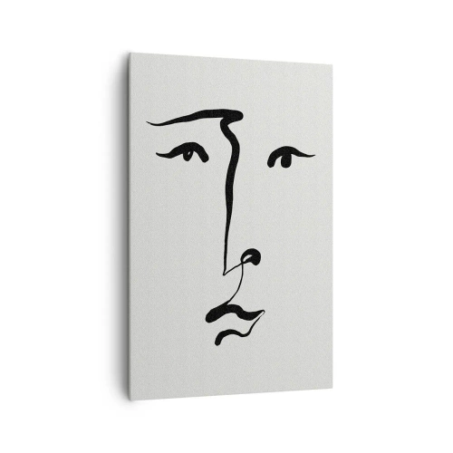 Impression sur toile - Image sur toile - Portrait avec une seule ligne - 80x120 cm