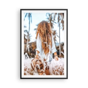 Affiche dans un cadre noir - Poster - Né de peluches d'herbe - 61x91 cm