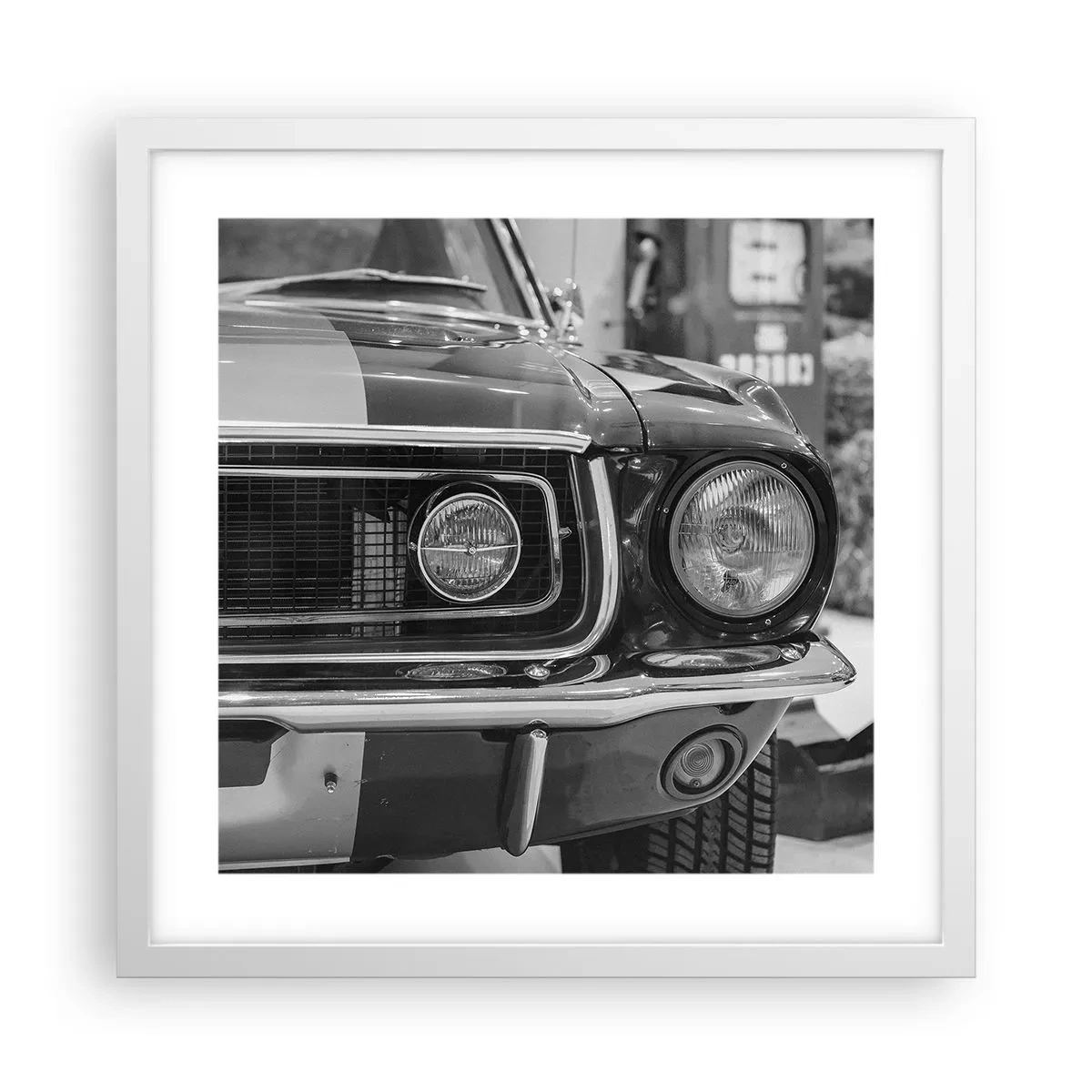 Affiche dans un cadre blanc - Poster - Conduire dur - 40x40 cm