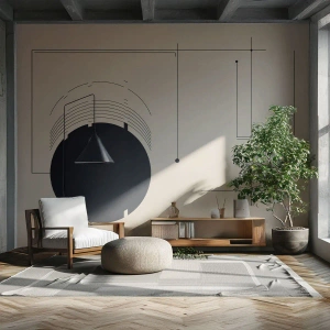 Papier Peint Autocollant Deluxe Sticker - Une composition flexible et dynamique - Géométrique, Minimalisme, Esthétique - 350x256 cm