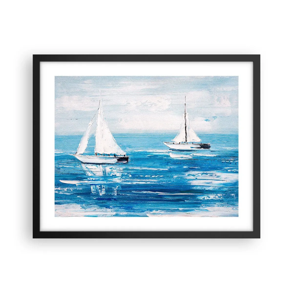 Affiche dans un cadre noir - Poster - Avec un ami à mes côtés - 50x40 cm