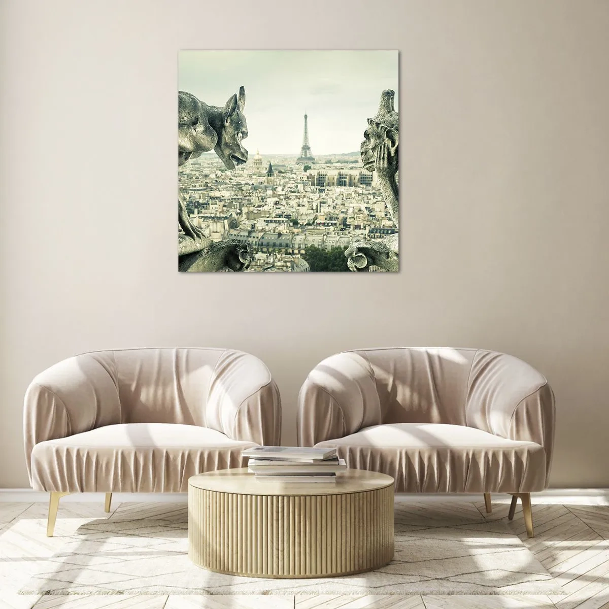 Impression sur verre - Image sur verre - Bavardage parisien - 60x60 cm