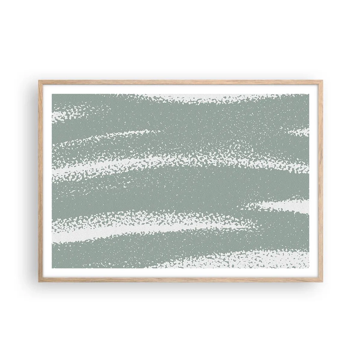 Affiche dans un chêne clair - Poster - Abstraction dans un climat hivernal - 100x70 cm