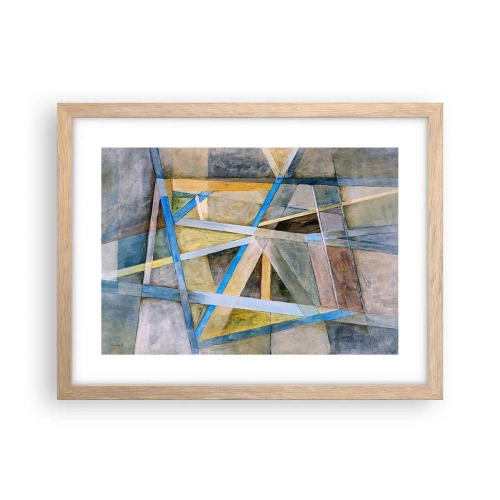 Affiche dans un chêne clair - Poster - Tout droit ou en diagonale ? - 40x30 cm