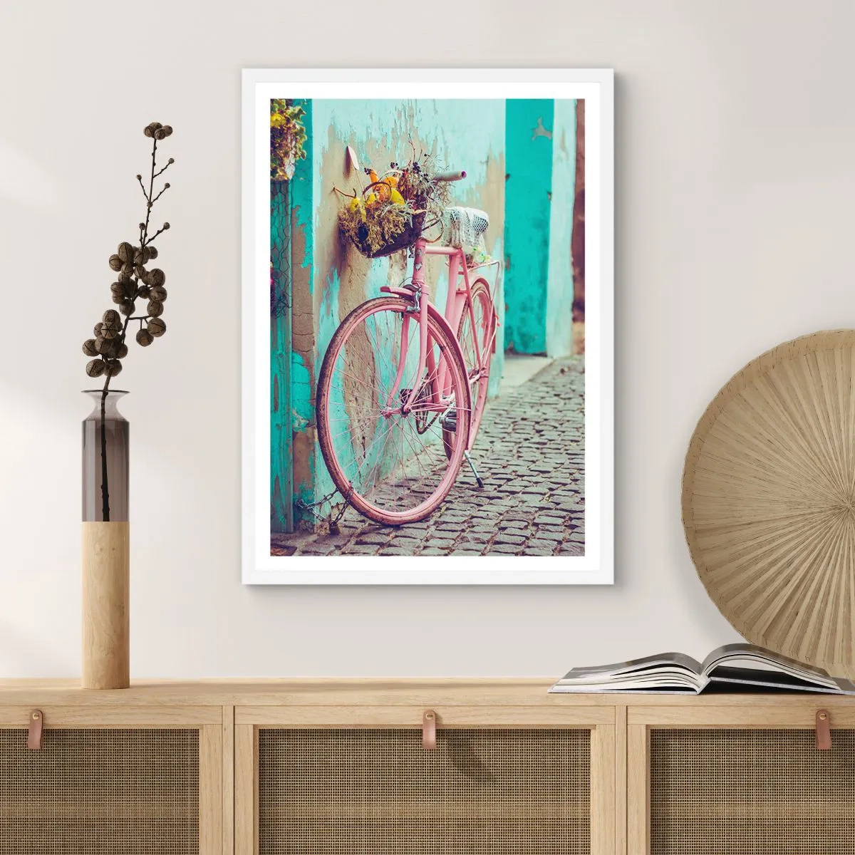 Affiche dans un cadre blanc - Poster - Je reviens tout de suite - 70x100 cm