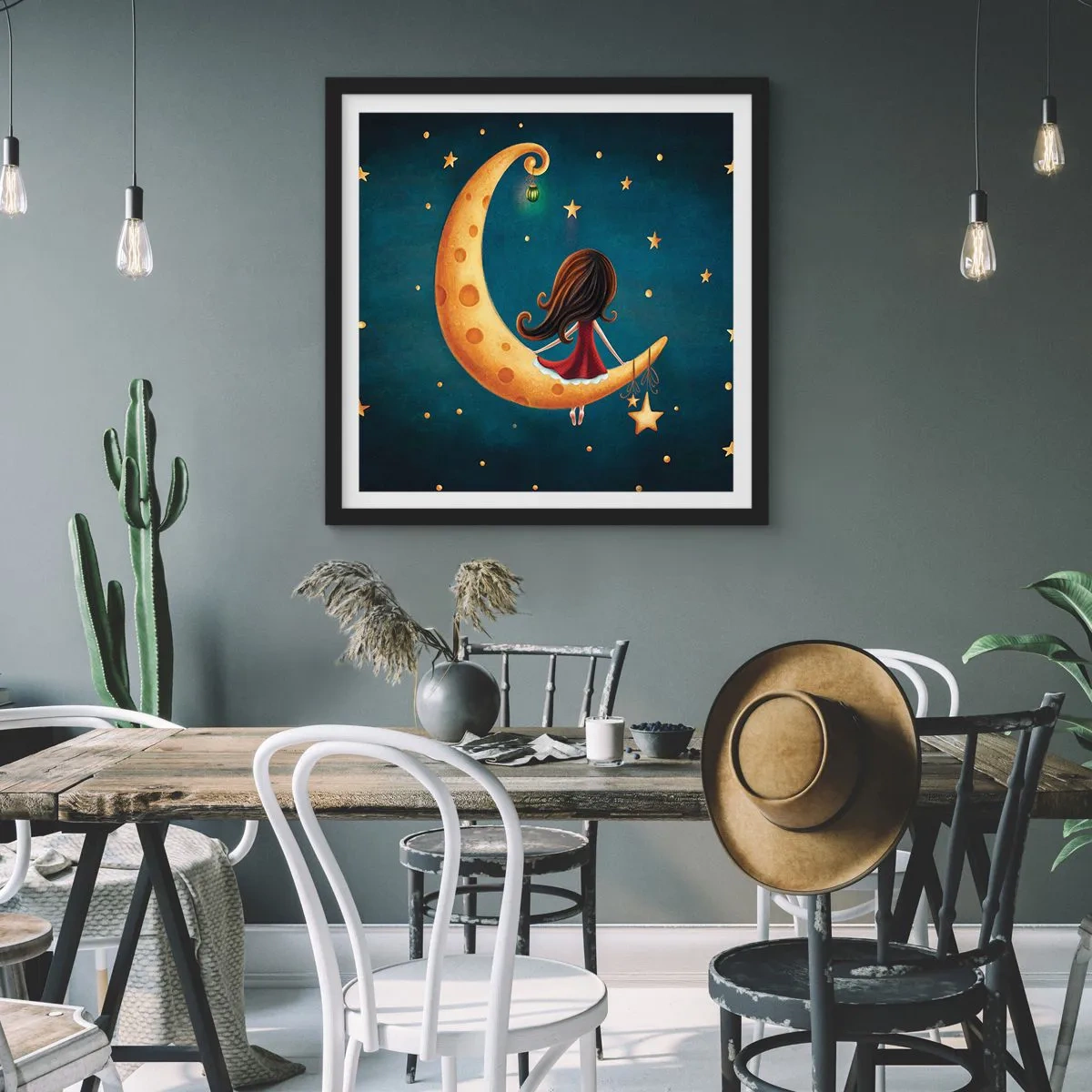 Affiche dans un cadre noir - Poster - Il était une fois... - 40x40 cm