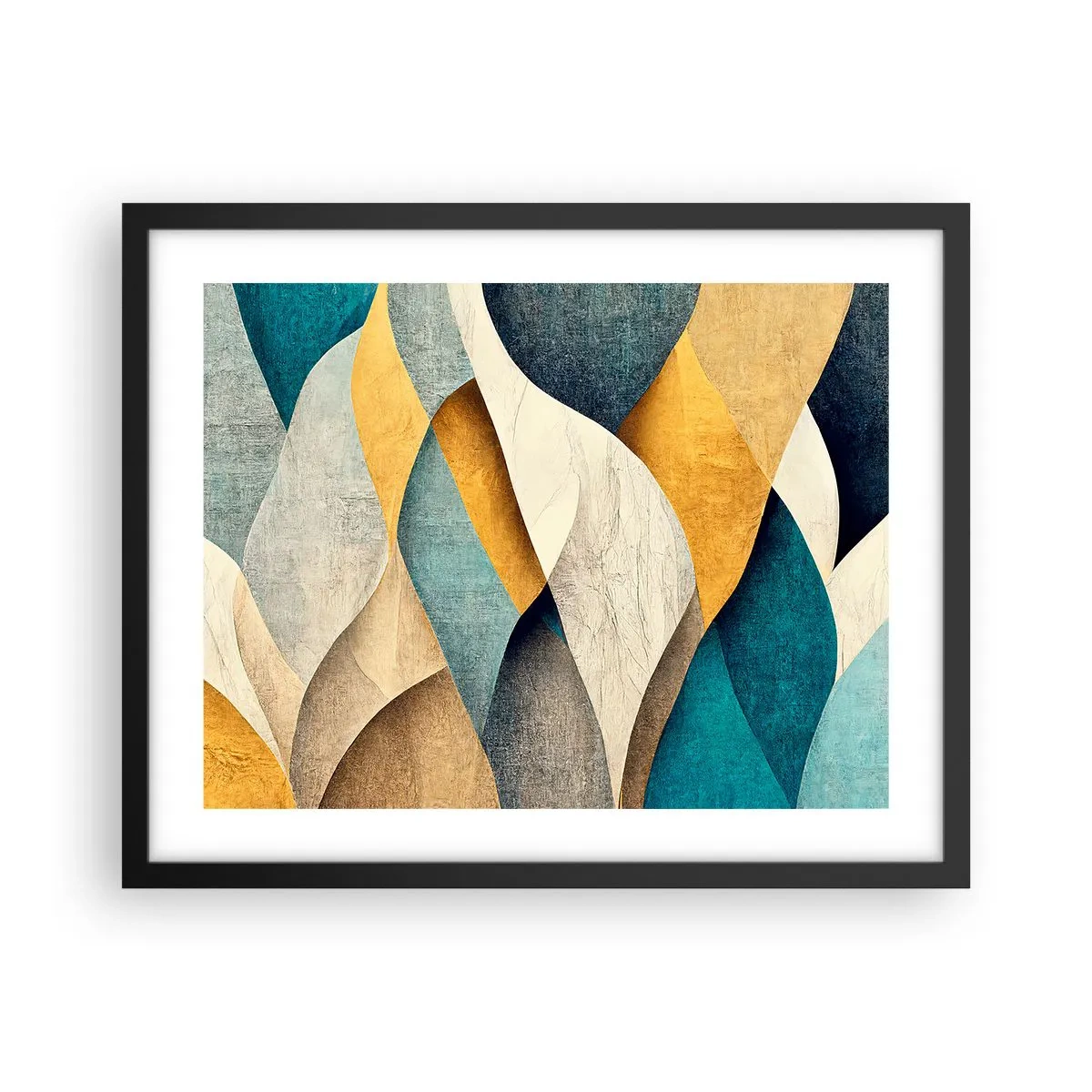 Affiche dans un cadre noir - Poster - Rythme et vague - 50x40 cm