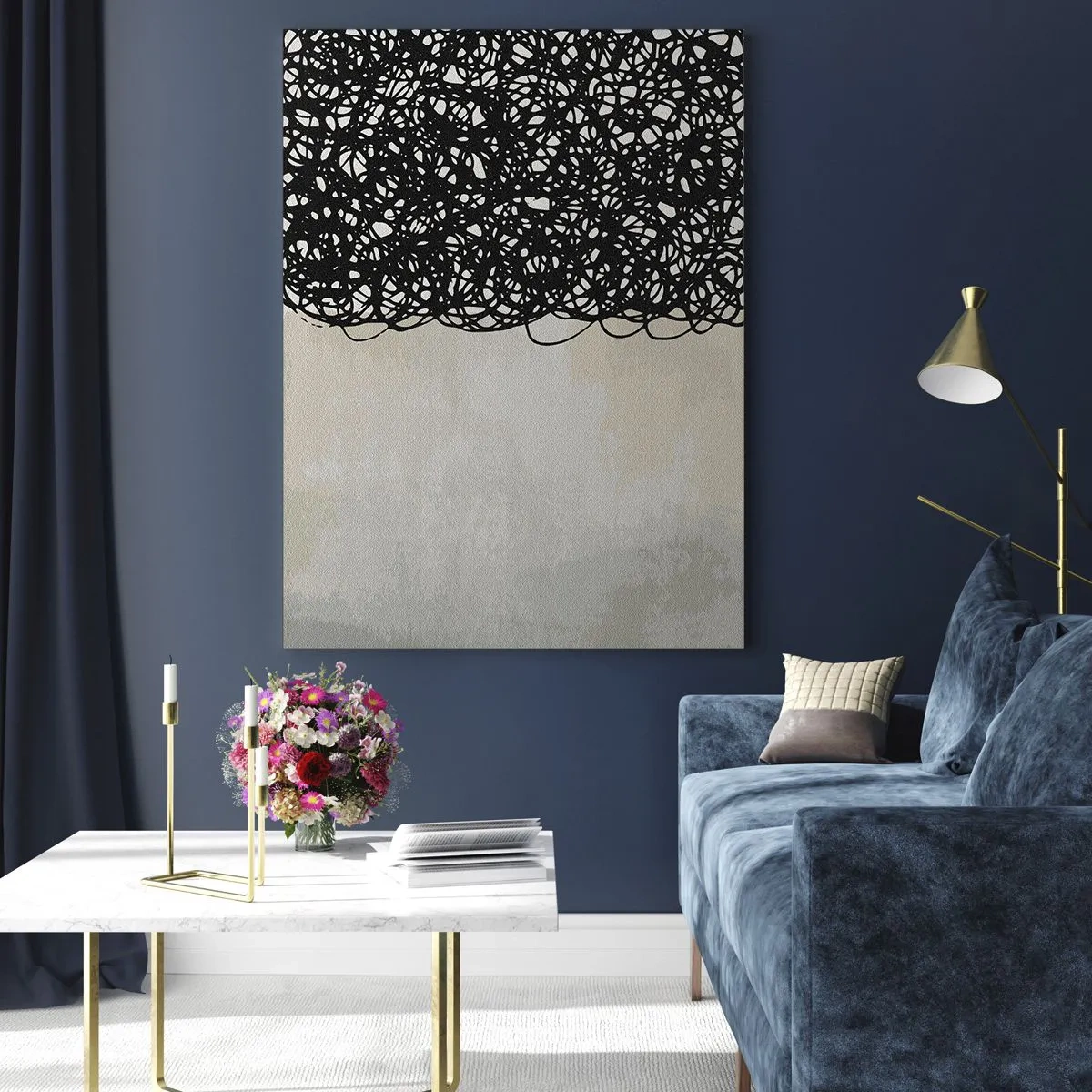 Impression sur verre - Image sur verre - Abstraction turbulente - 80x120 cm