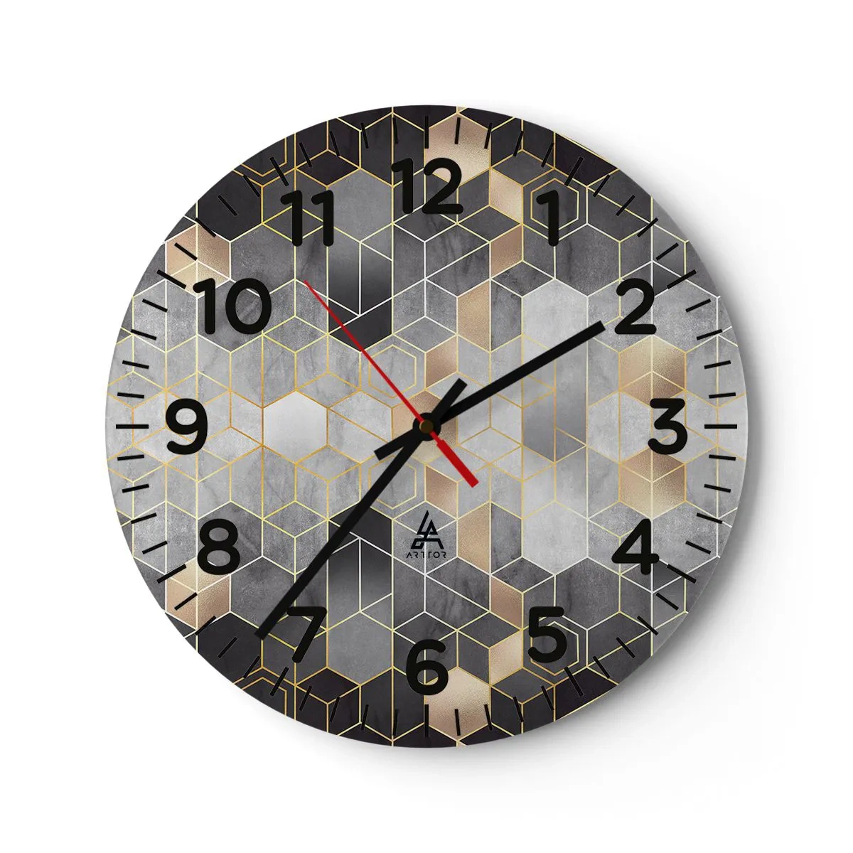 Horloge murale - Pendule murale - Composition de diamants - 30x30 cm
