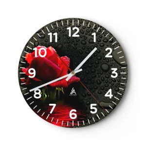 Horloge murale - Pendule murale - Rouge et noir - 40x40 cm