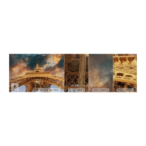 Échantillon de Papier Peint Premium Sand - Comment l'humanité a atteint le ciel - tour Eiffel, Architecture, Paris - 100x30 cm