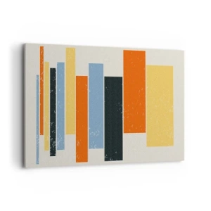 Impression sur toile - Image sur toile - Des rectangles colorés dans un arrangement moderne - 120x80cm - Notation musicale - Décoration murale moderne pour le salon et la chambre ARTTOR
