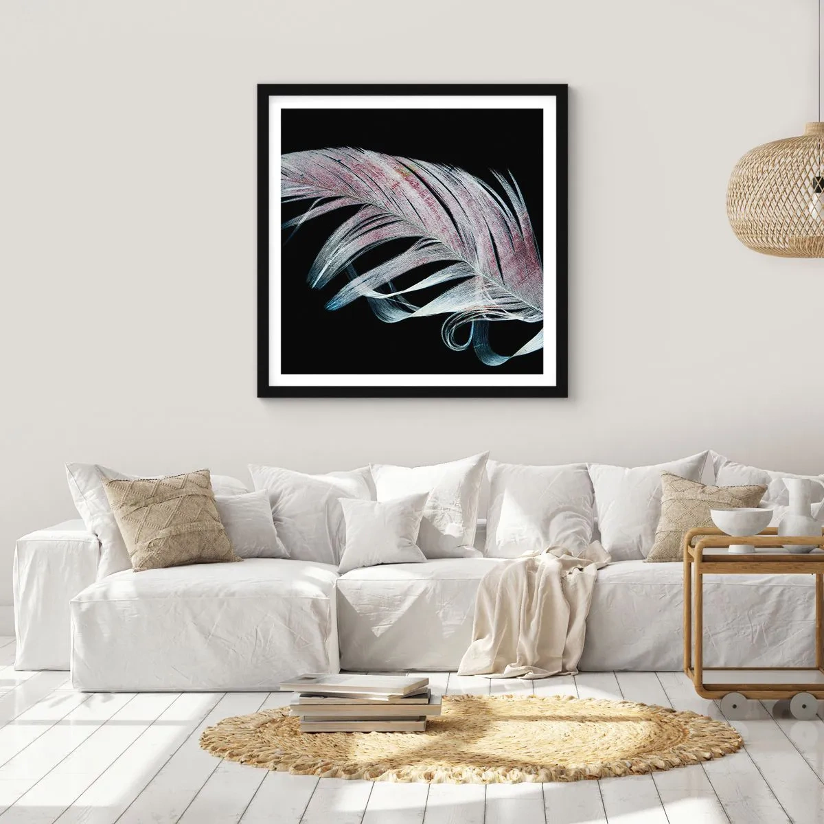 Affiche dans un cadre noir - Poster - Pensez au toucher - 60x60 cm