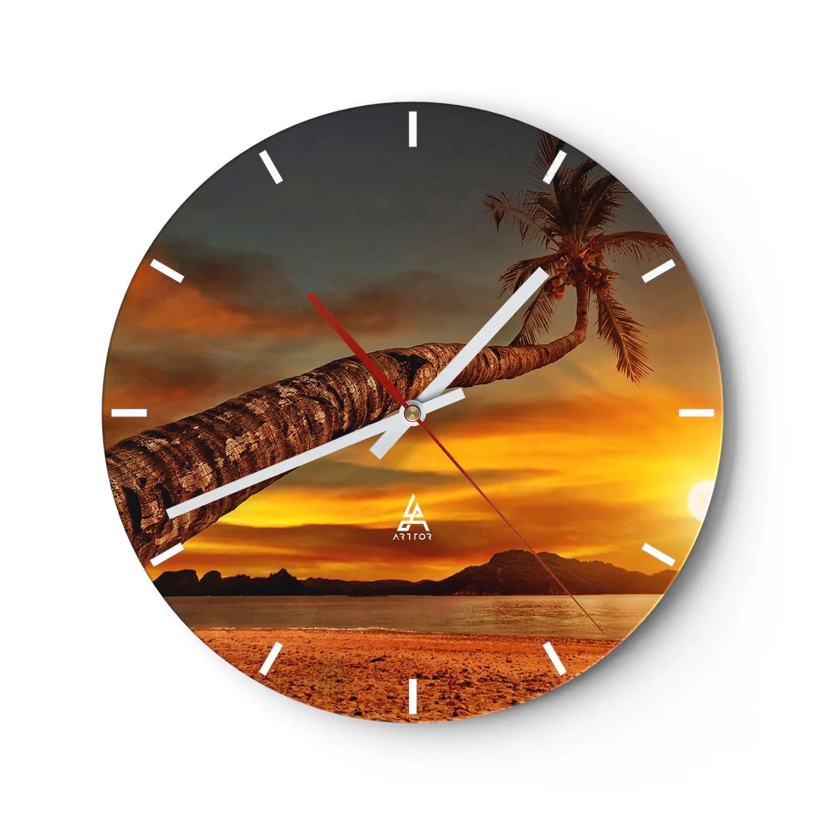 Horloge murale - Pendule murale - Vacances exotiques, aventure caribéenne - 40x40 cm