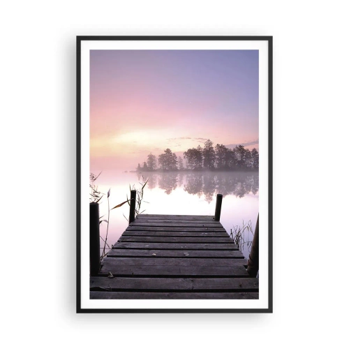 Affiche dans un cadre noir - Poster - De la brume lilas… - 70x100 cm