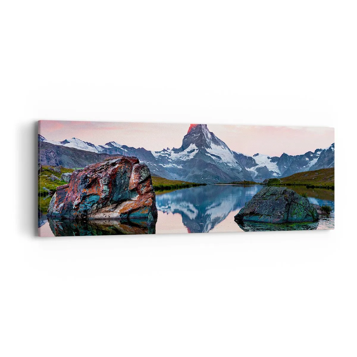 Impression sur toile - Image sur toile - Le coeur des montagnes est chaud - 90x30 cm