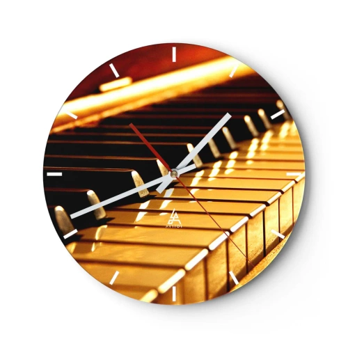 Horloge murale - Pendule murale - Touches de piano dorées - 30x30cm - Des possibilités infinies - Décoration murale moderne pour le salon, la cuisine et la chambre ARTTOR