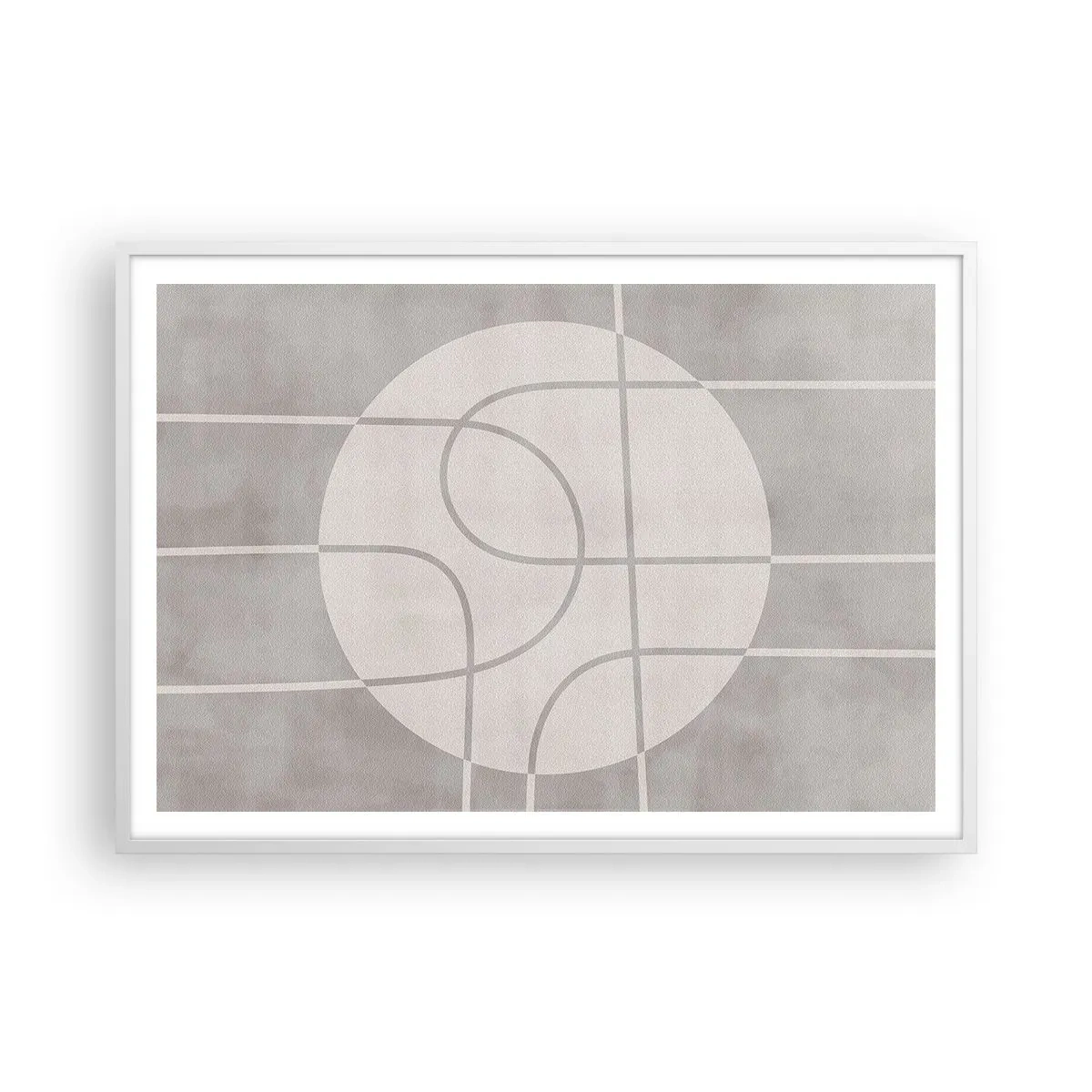 Affiche dans un cadre blanc - Poster - Circulaire et tout droit - 100x70 cm