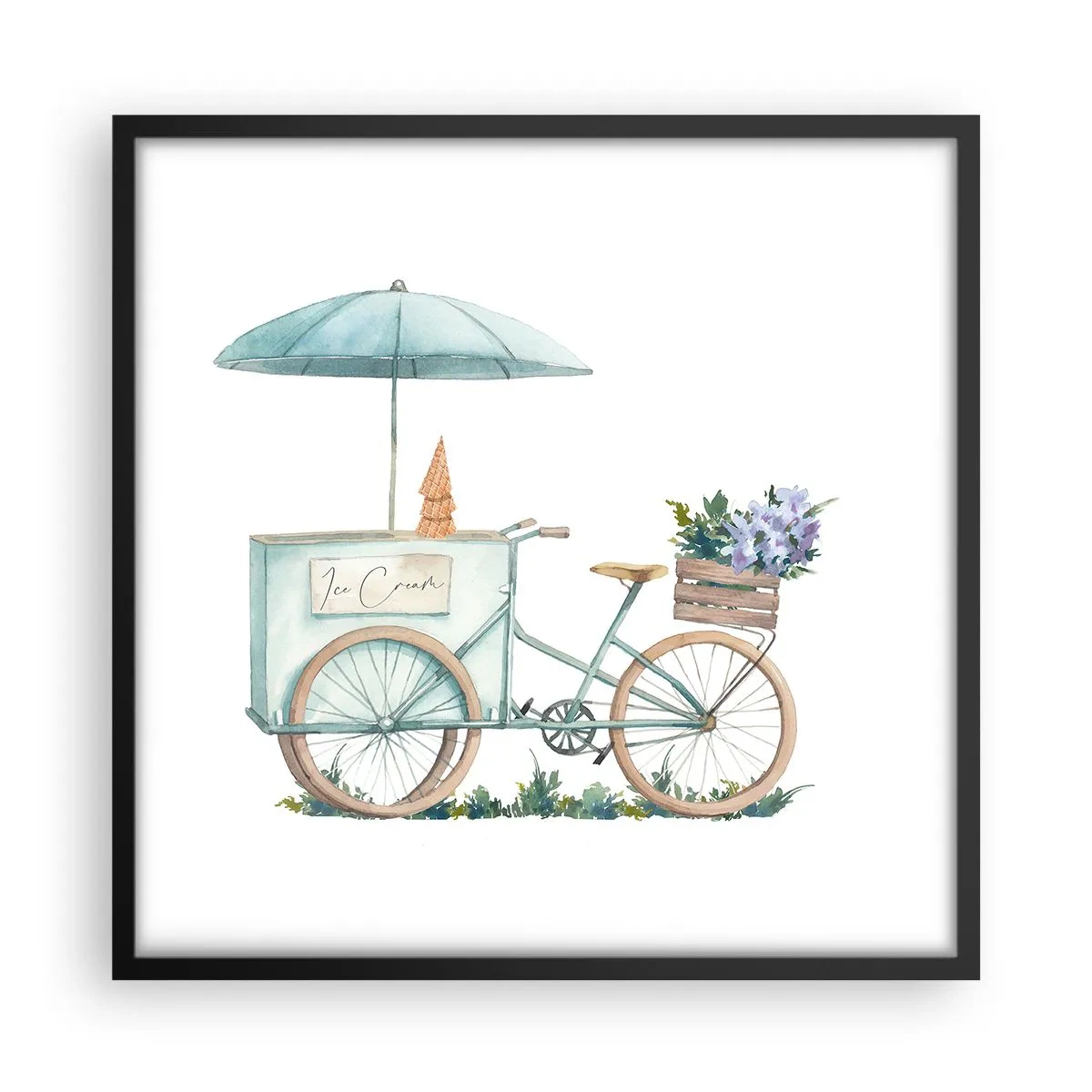 Affiche dans un cadre noir - Poster - Doux souvenir d'été - 50x50 cm