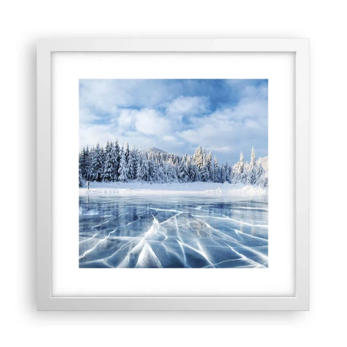 Affiche dans un cadre blanc - Poster - Vue éblouissante et cristalline - 30x30 cm