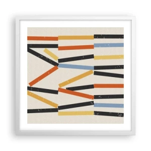 Affiche dans un cadre blanc - Poster - Composition de niveaux - 50x50 cm