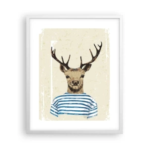 Affiche dans un cadre blanc - Poster - Parce que j'aime les chemises rayées - 40x50 cm