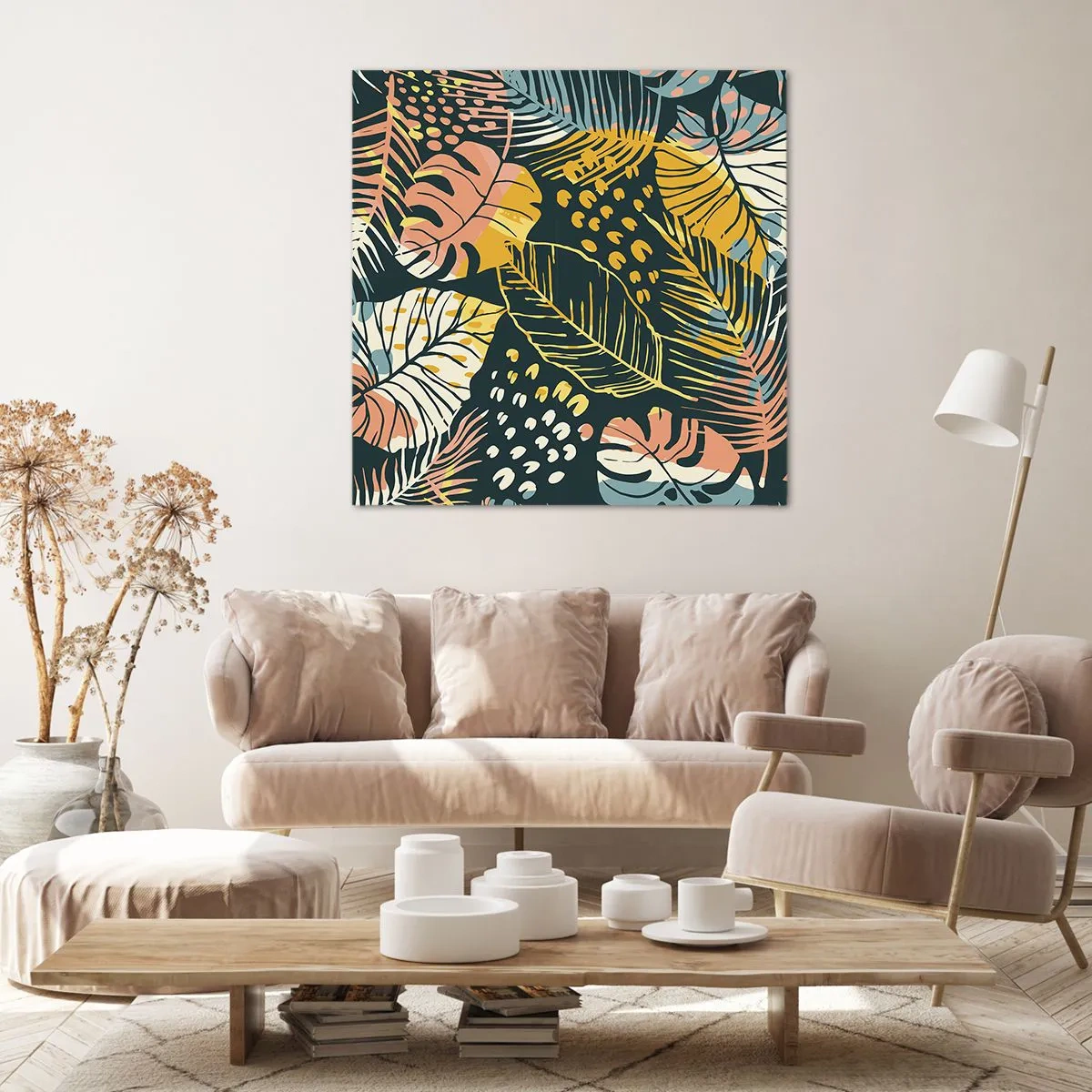 Impression sur toile - Image sur toile - Fantaisie feuillue - 60x60 cm