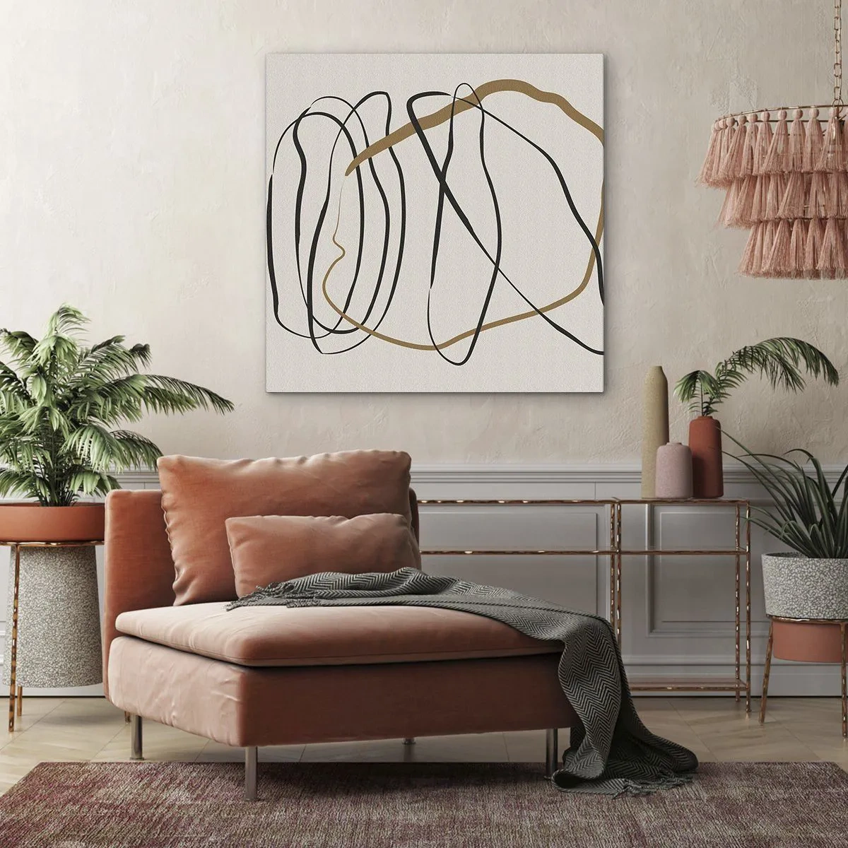 Impression sur toile - Image sur toile - Composition – danse en boucle - 60x60 cm