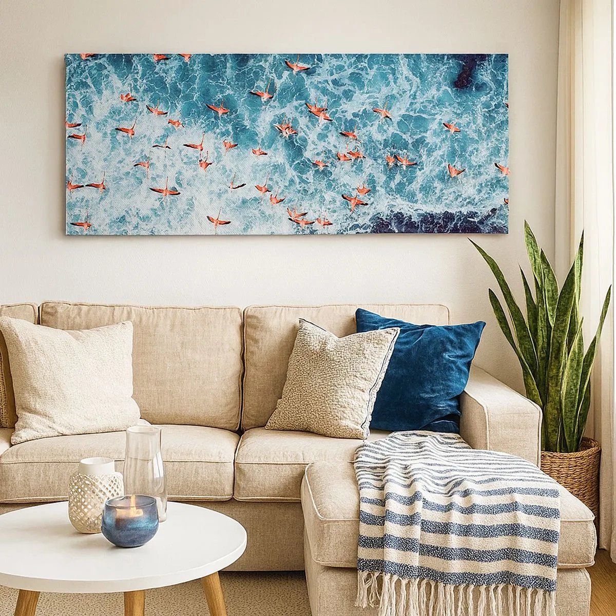 Impression sur toile - Image sur toile - Défilé du bord de mer - 100x40 cm