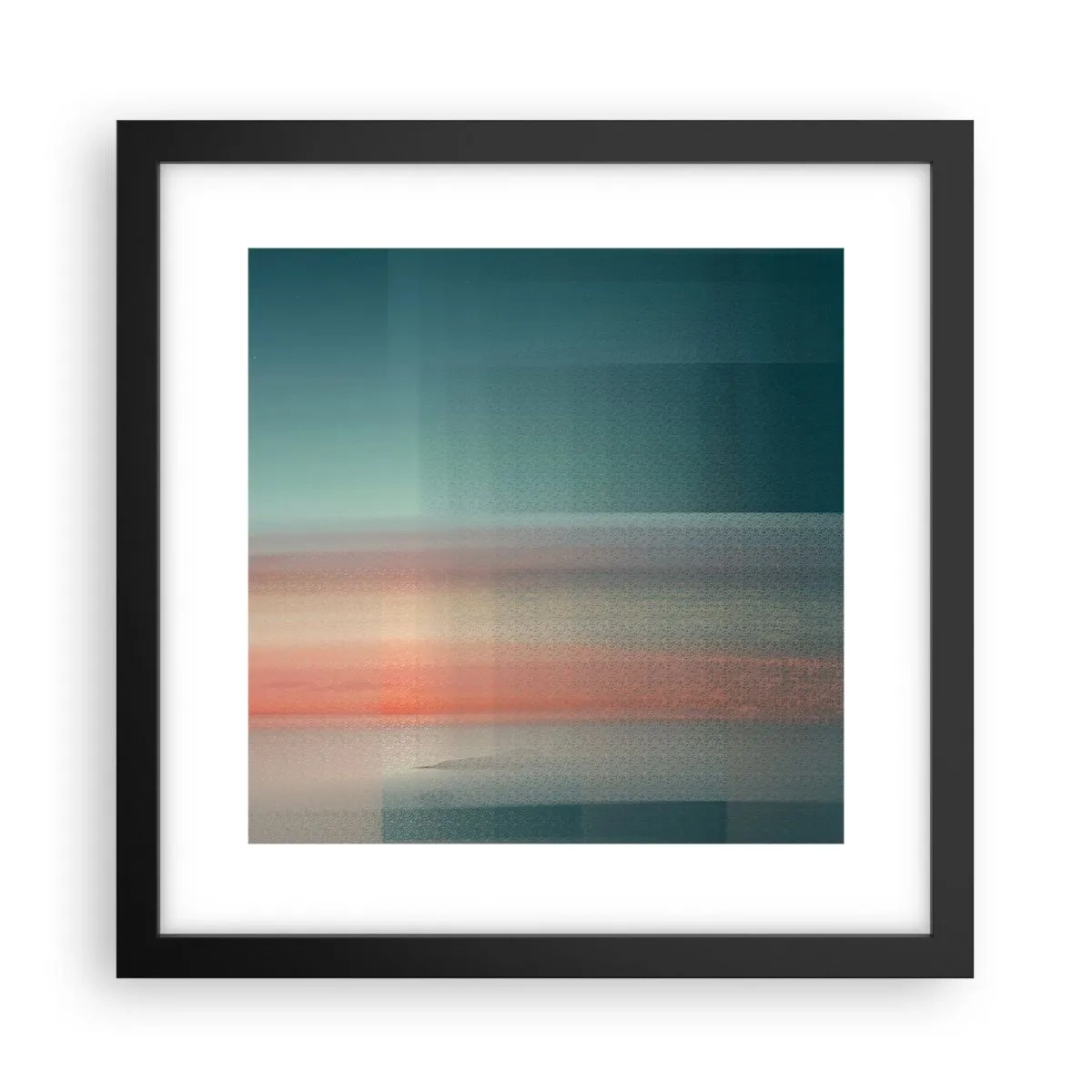 Affiche dans un cadre noir - Poster - Résumé : vagues de lumière - 30x30 cm