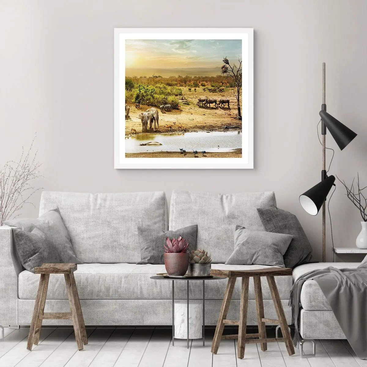 Affiche dans un cadre blanc - Poster - "Et d'Eden coulait une rivière..." - 30x30 cm