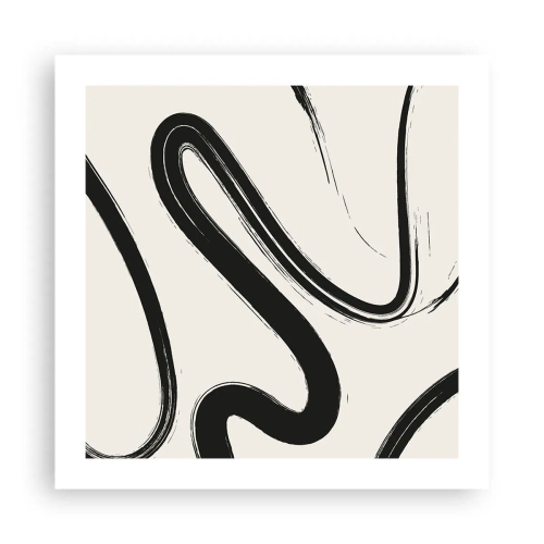 Affiche - Poster - Fantaisie en noir et blanc - 50x50 cm