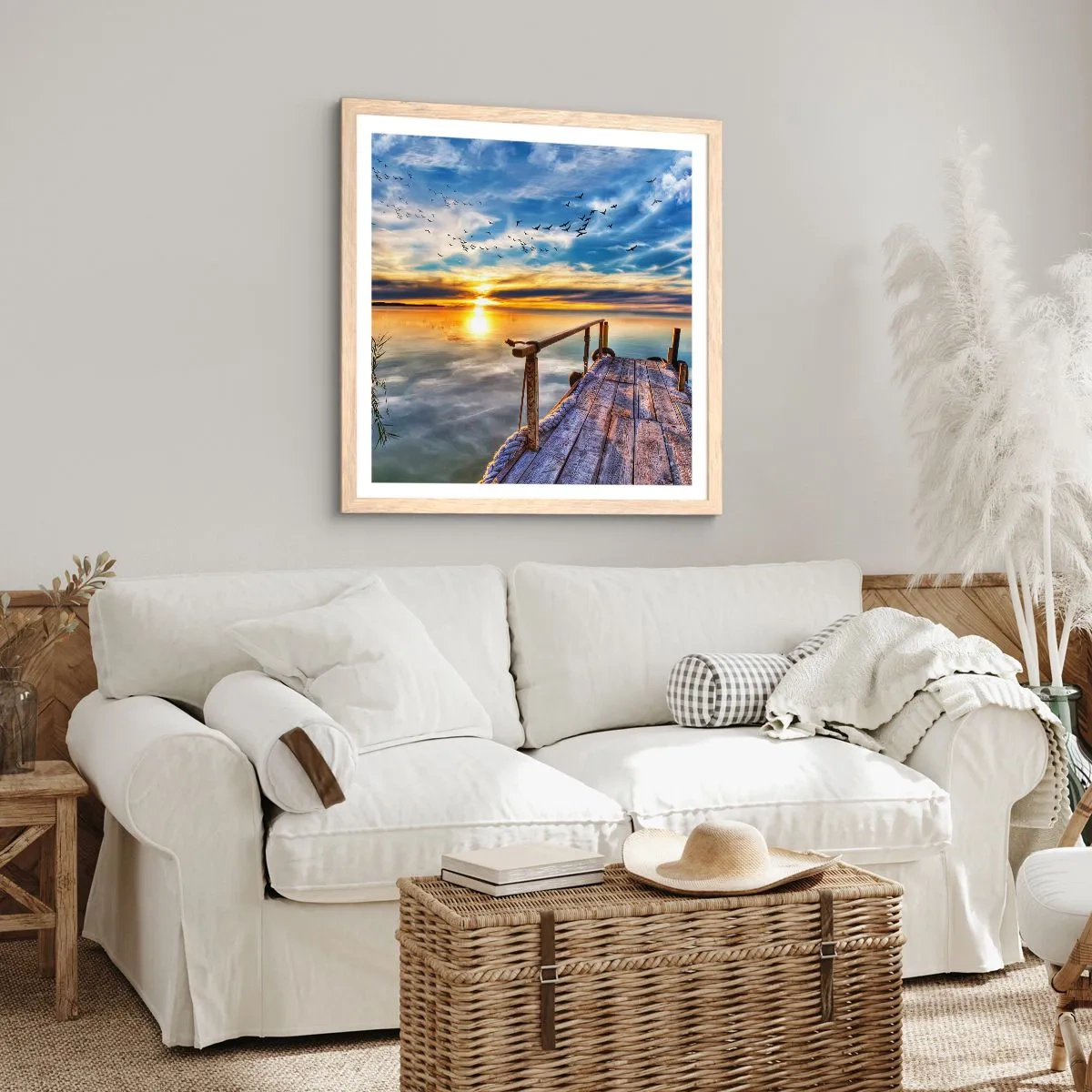 Affiche dans un chêne clair - Poster - Le vent se repose - 40x40 cm