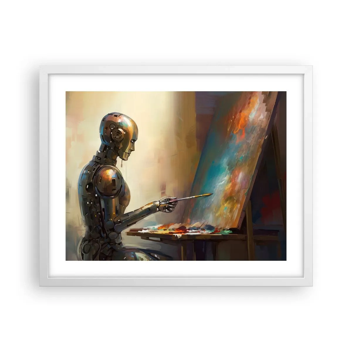 Affiche dans un cadre blanc - Poster - L'art du futur - 50x40 cm