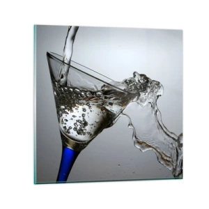 Impression sur verre - Image sur verre - Eau cristalline dans un verre cristal - 30x30 cm