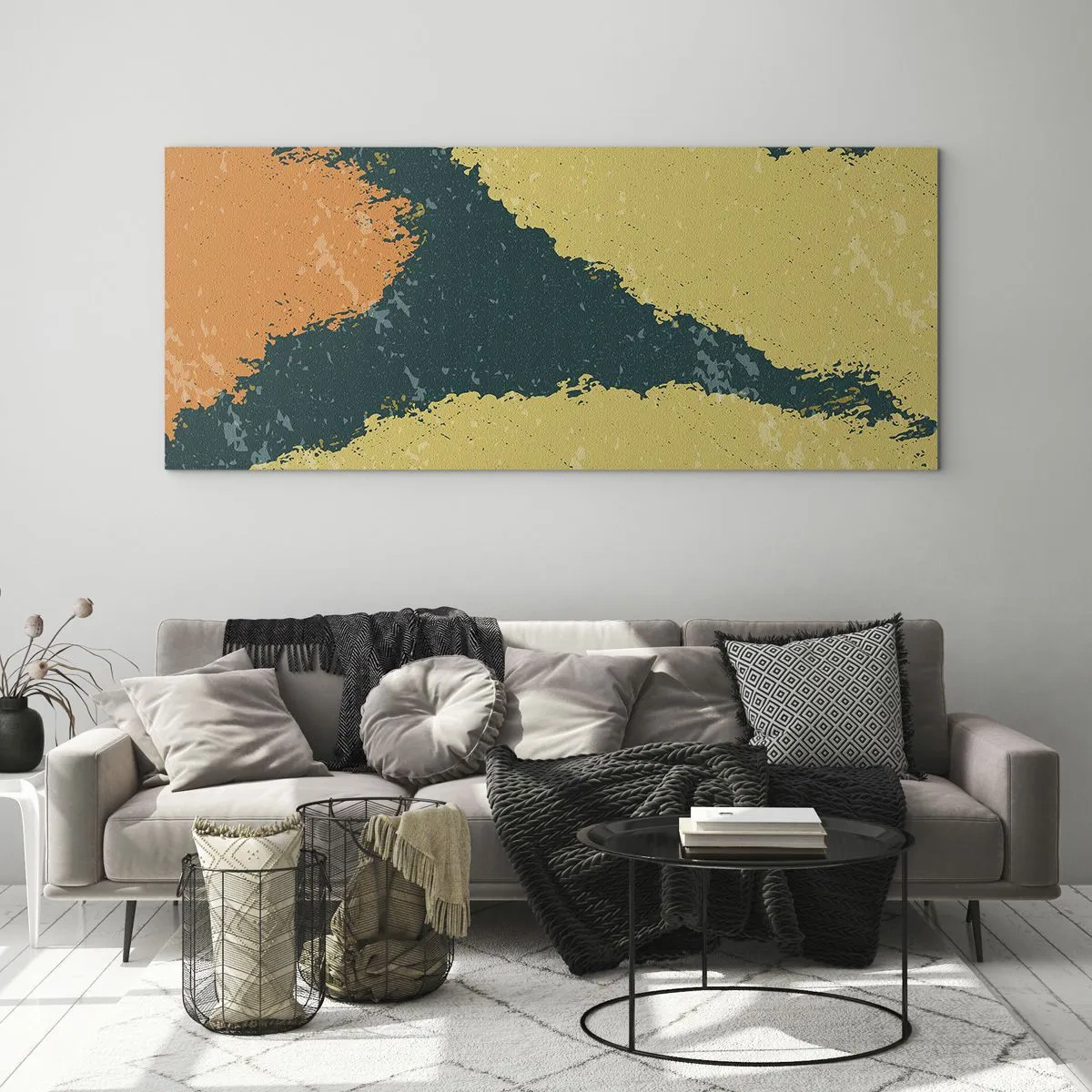 Impression sur verre - Image sur verre - Abstraction – mouvement lent - 90x30 cm